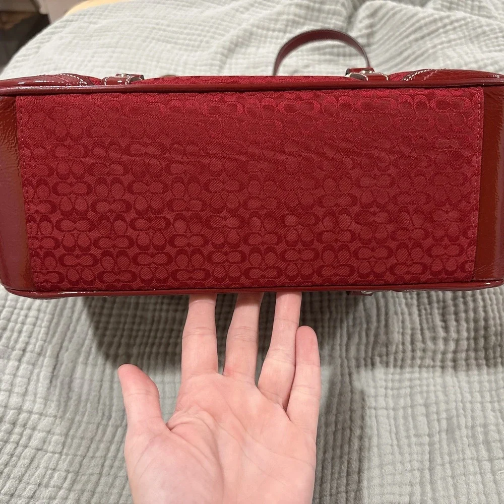 Y2K Coach Signature Gallery Tote Bag F12346 – Red Canvas Logo & matching Wallet - Picture 4 of 16